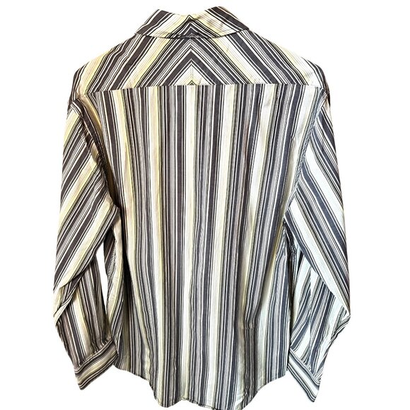Cinch Men's Long Sleeve Button Up Large Shirt Faded Design Gray/Pale‎ Yellow - Picture 2 of 7